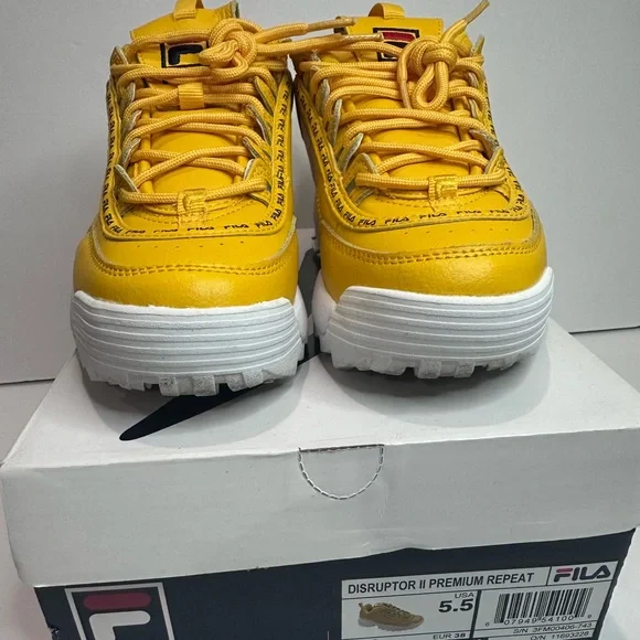 Fila Yellow Sneakers Sz.5.5y - Picture 2 of 7